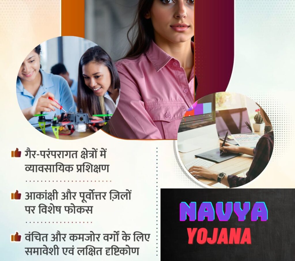 Navya Yojna - उत्तरप्रदेश से 9 राज्यों में कौशल प्रशिक्षण का शुभारंभ,10वीं पास किशोरियों को आत्मनिर्भरता की उम्मीद ? पूरा यहाँ से पढ़े | 1